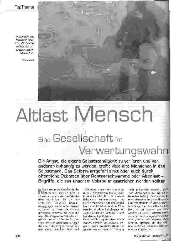 Vorschauseite 1: Altlast Mensch Eine Gesellschaft im Verwertungswahn