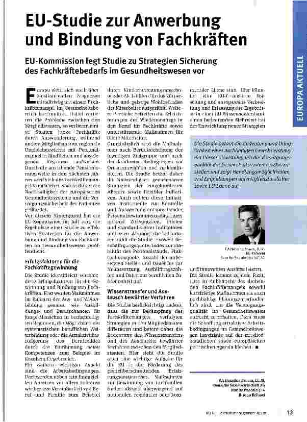 Vorschauseite 1: EU-Studie zur Anwerbung und Bindung von Fachkräften