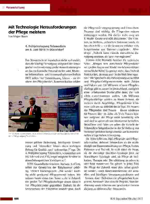 Vorschauseite 1: Mit Technologie Herausforderungen der Pflege meistern
