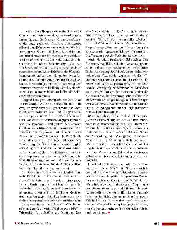 Vorschauseite 2: Mit Technologie Herausforderungen der Pflege meistern