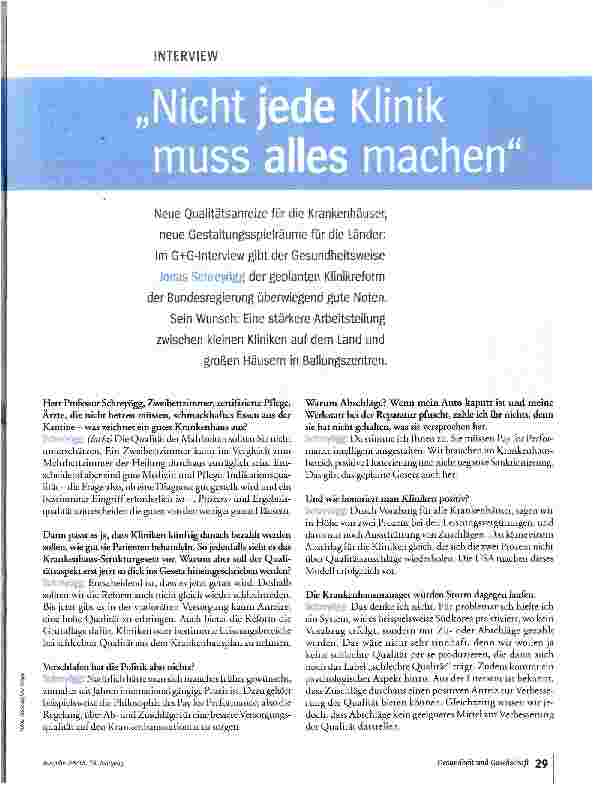 Vorschauseite 2: Nicht jede Klinik muss alles machen