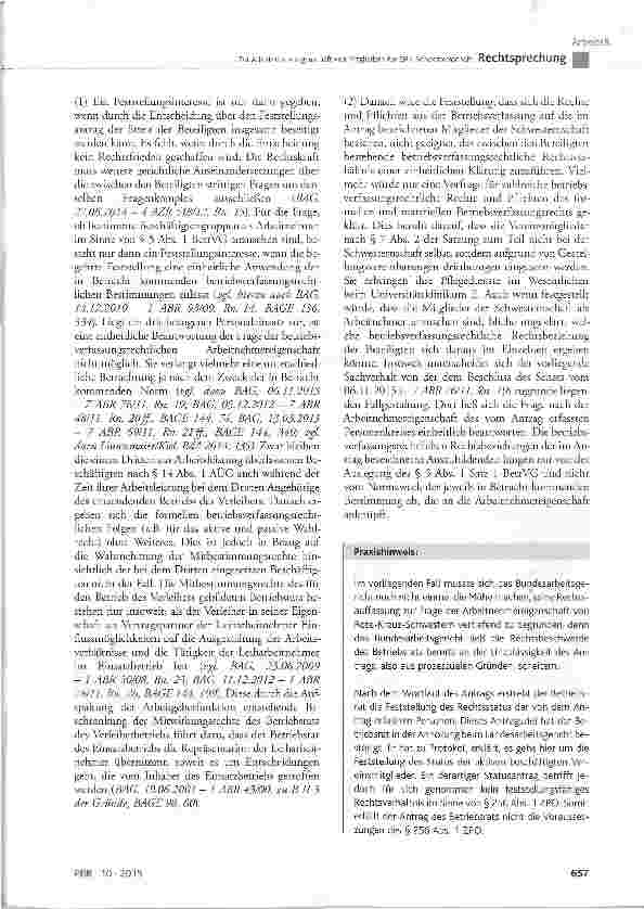Vorschauseite 5: Zur Arbeitnehmereigenschaft von Mitgliedern der DRK-Schwesternschaft
