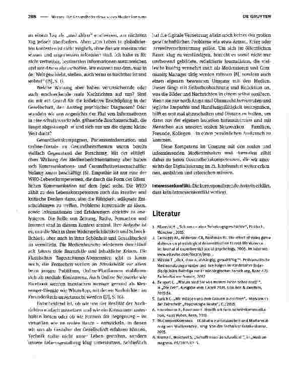 Vorschauseite 2: Die Gesundheitsrelevanz des Medienkonsums