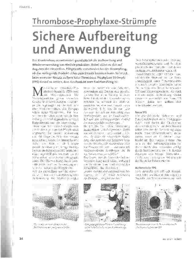 Vorschauseite 1: Thrombose-Prophylaxe-StrümpfeSichere Aufbereitung und Anwendung