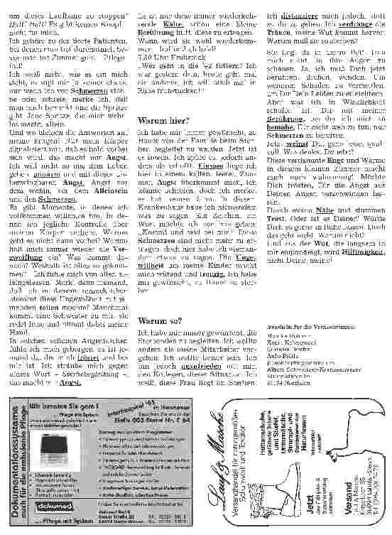 Vorschauseite 2: Sterben im Krankenhaus - Texte von Monika Dohmen, Xenia Kobrzynski, Cornelia Neufert und Anke Politz -