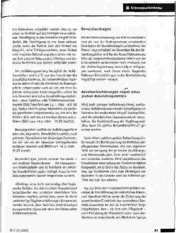 Vorschauseite 2: Sorgfaltsanforderungen zur Vermeidung nosokomialer Infektionen