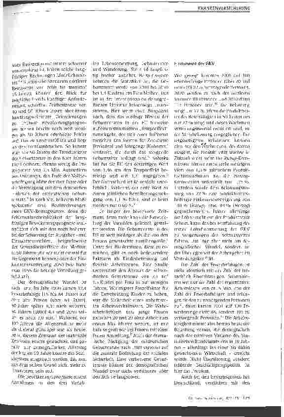 Vorschauseite 2: Demografischer Wandel und GKV - Kein Grund zur Panik