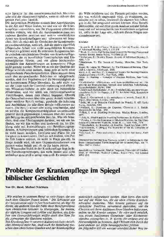 Vorschauseite 5: Gedanken zur Berufsphilosophie der Krankenpflege