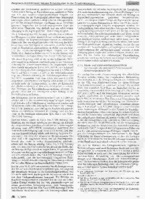 Vorschauseite 3: Neuere Entwicklungen in der Zusatzversorgung des öffentlichen Dienstes im Bereich der Versorgungsanstalt des Bundes und der Länder