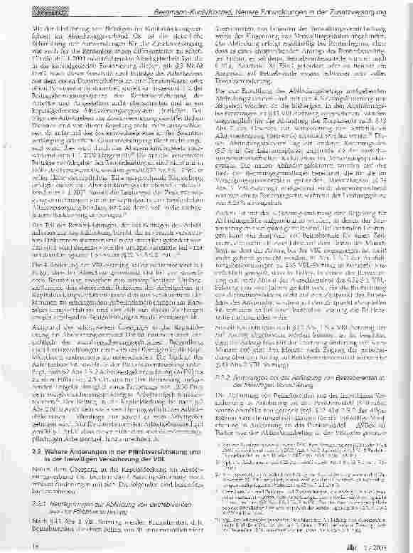 Vorschauseite 4: Neuere Entwicklungen in der Zusatzversorgung des öffentlichen Dienstes im Bereich der Versorgungsanstalt des Bundes und der Länder