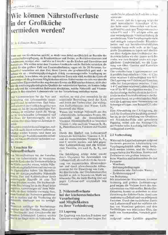 Vorschauseite 1: Wie können Nährstoffverluste in der Großküche vermieden werden?