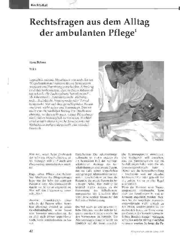 Vorschauseite 1: Rechtsfragen aus dem Alltag der ambulanten PflegeTeil 1