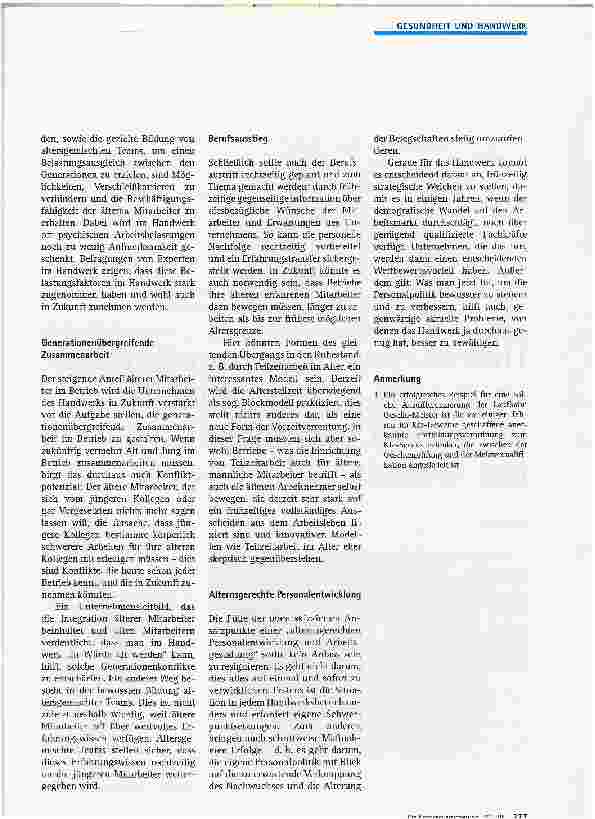 Vorschauseite 4: Demografischer Wandel als besondere Herausforderungfür das Handwerk