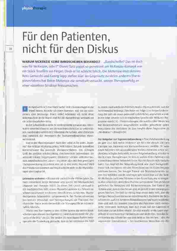 Vorschauseite 1: Für den Patienten, nicht für den Diskus