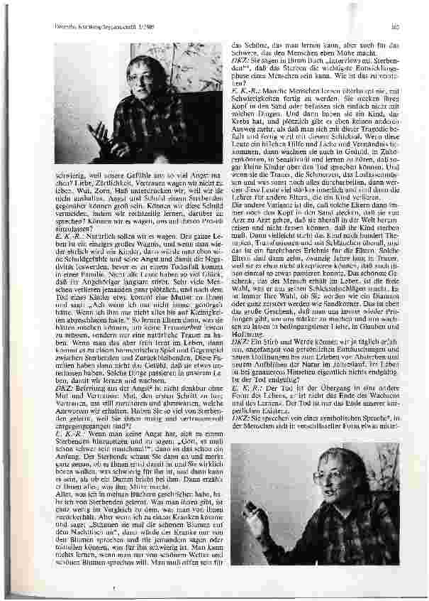 Vorschauseite 2: Interview mit Dr. Elisabeth Kübler-Ross