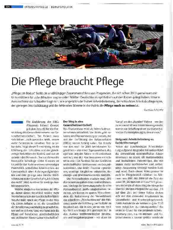 Vorschauseite 1: Die Pflege braucht Pflege