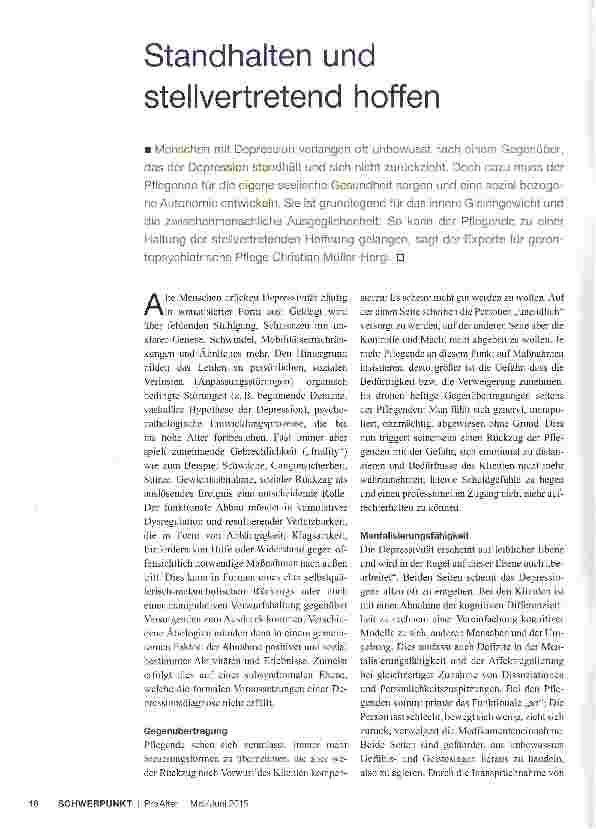 Vorschauseite 1: Standhalten und stellvertretend hoffen