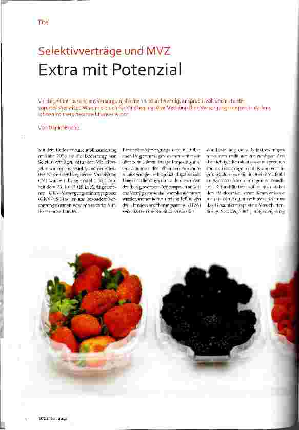 Vorschauseite 1: Selektivverträge und MVZ Extra mit Potenzia