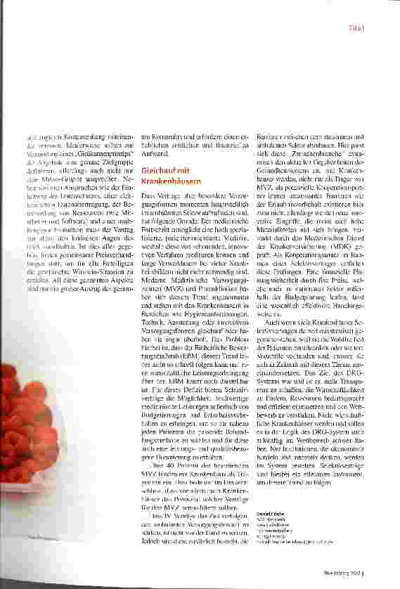Vorschauseite 2: Selektivverträge und MVZ Extra mit Potenzia