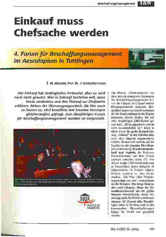 Vorschauseite 1: Einkauf muss Chefsache werden