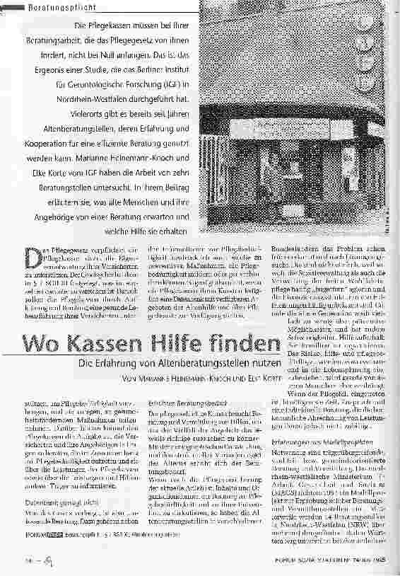Vorschauseite 1: Wo Kassen Hilfe finden Die Erfahrung von Altenberatungsstellen nutzen