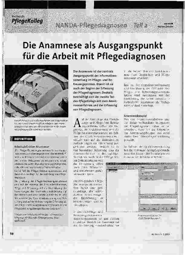 Vorschauseite 1: Die Anamnese als Ausgangspunkt für die Arbeit mit Pflegediagnosen