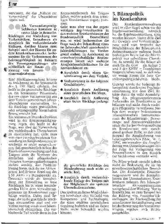 Vorschauseite 3: Der Jahresabschluß im Krankenhaus Gedanken zu einer geänderten Funktion und Bedeutung