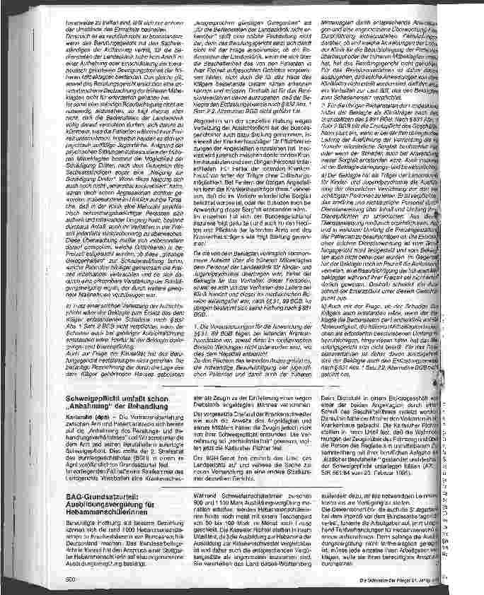 Vorschauseite 2: Zur Beaufsichtigungspflicht von Personen die sich wegen Ihres geistigen Zustands in einer psychiatrischen Klinik befinden