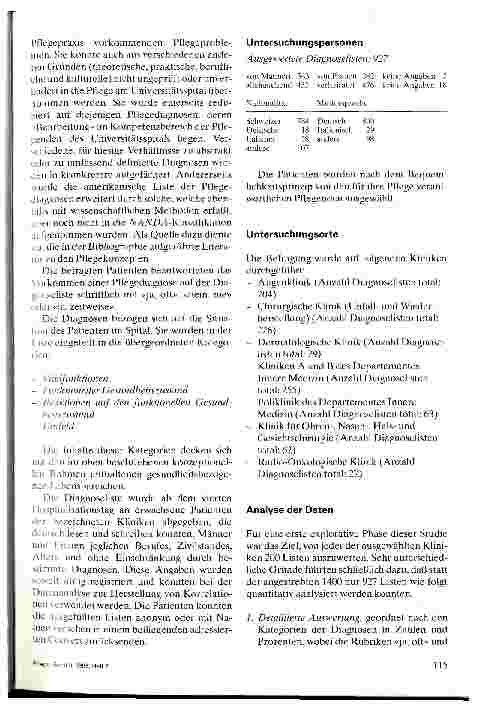 Vorschauseite 3: Pflegediagnose in der Akutpflege Eine explorative Studie im Universitätsspital Zürich