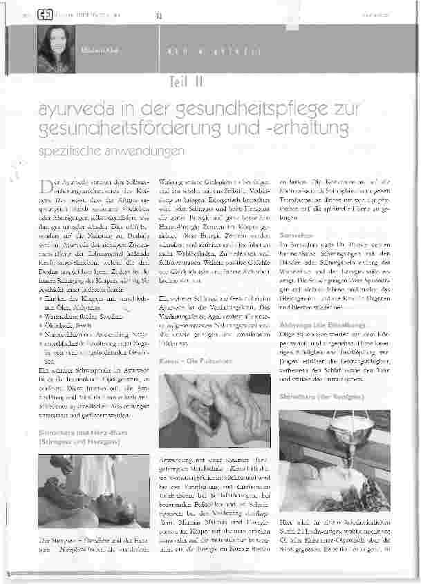 Vorschauseite 1: ayurveda in der gesundheitspflege zur gesundheitsförderung und -erhaltungspezifische anwendungenTeil II