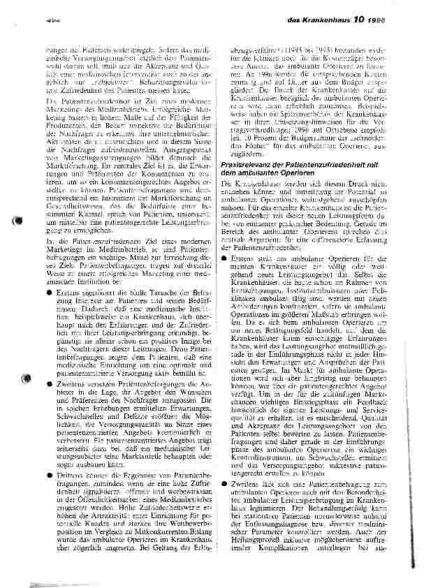 Vorschauseite 2: Patientenzufriedenheit mit dem ambulanten Operieren im Krankenhaus Teil 1: Legitimation und Vorstellung eines Forschungsprojekts des Deutschen Krankenhausinstitut e. V.