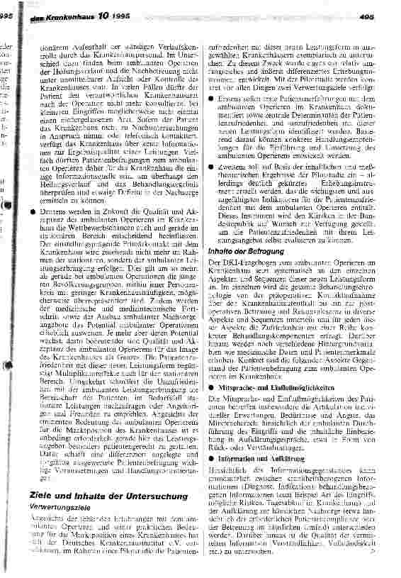 Vorschauseite 3: Patientenzufriedenheit mit dem ambulanten Operieren im Krankenhaus Teil 1: Legitimation und Vorstellung eines Forschungsprojekts des Deutschen Krankenhausinstitut e. V.