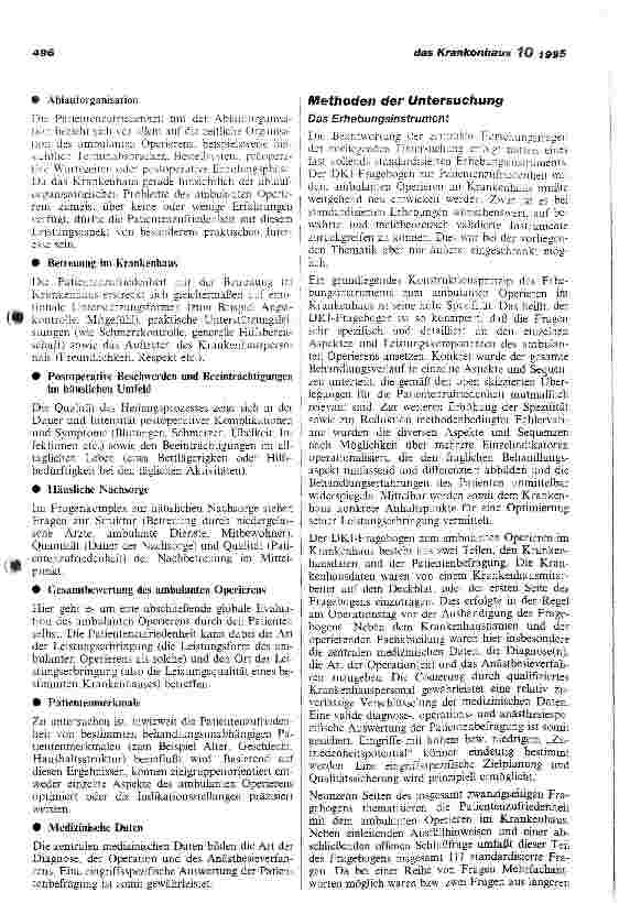 Vorschauseite 4: Patientenzufriedenheit mit dem ambulanten Operieren im Krankenhaus Teil 1: Legitimation und Vorstellung eines Forschungsprojekts des Deutschen Krankenhausinstitut e. V.