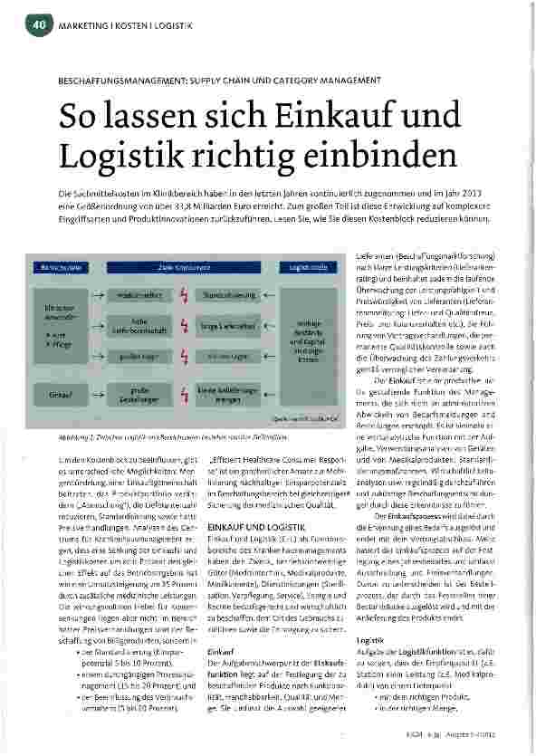Vorschauseite 1: So lassen sich Einkauf und Logistik richtig einbinden