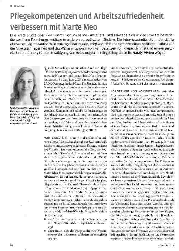 Vorschauseite 1: Pflegekompetenzen und Arbeitszufriedenheit verbessern mit Marte Meo