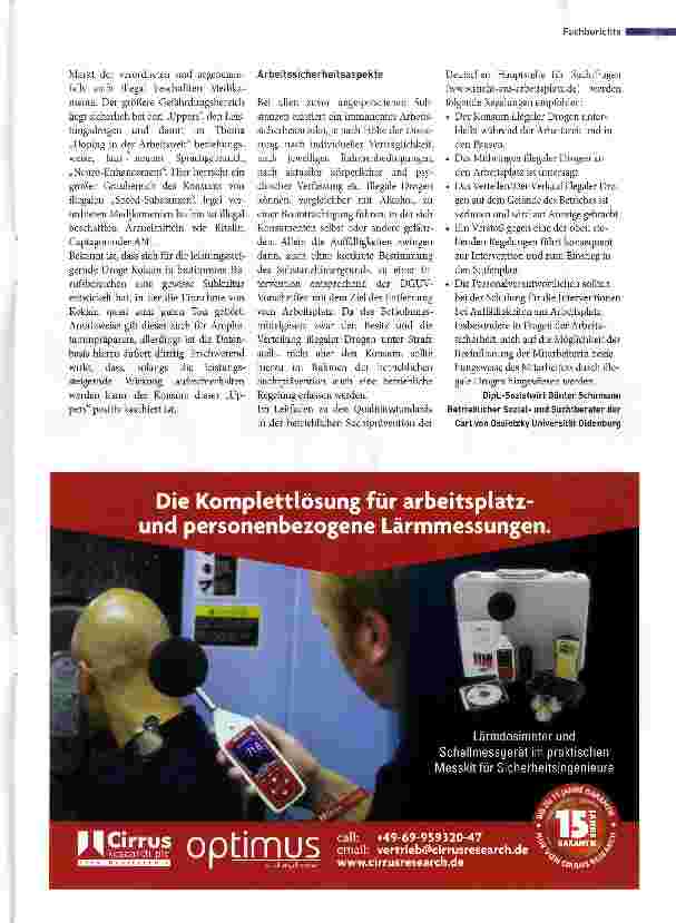 Vorschauseite 6: Illegale Drogen -auch ein Problem in der Arbeitswelt?!!