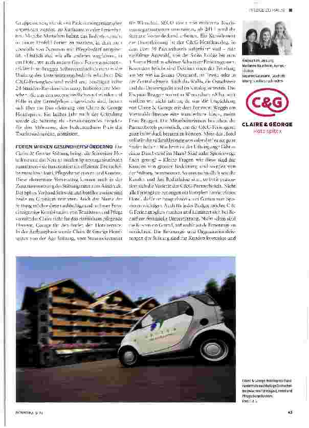Vorschauseite 2: Individuelle Ferien mit der Stiftung Ciaire & George Hotelspitex