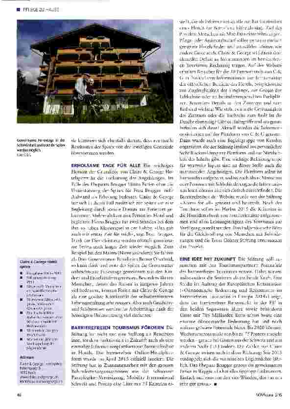 Vorschauseite 3: Individuelle Ferien mit der Stiftung Ciaire & George Hotelspitex