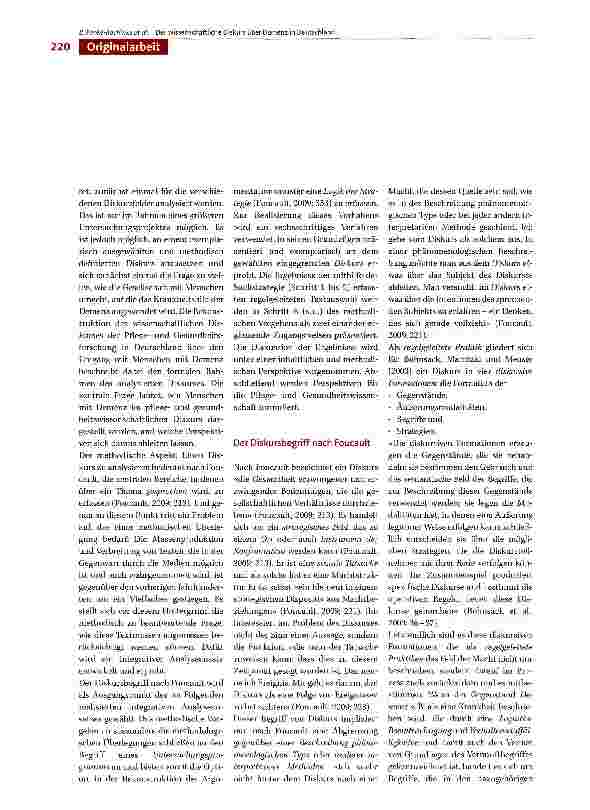 Vorschauseite 2: Ein wissenschaftlicher Diskurs über Demenz - Erste Ergebnisse der exemplarischen Anwendung eines integrativen Analyseansatzes