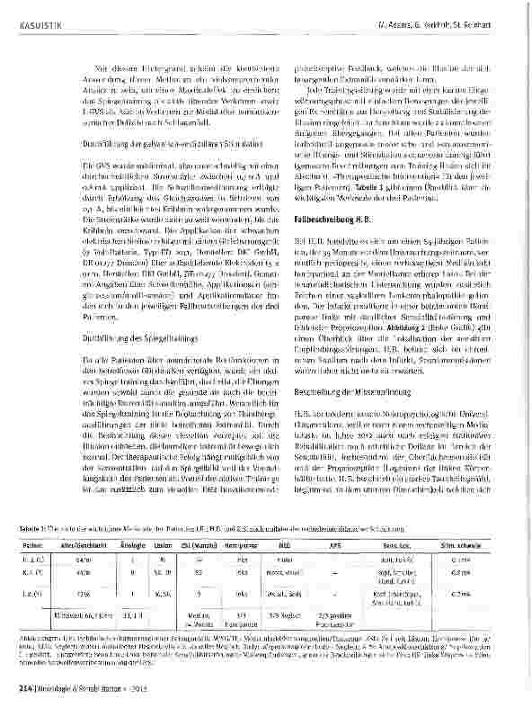 Vorschauseite 4: Galvanisch-vestibuläre Stimulation als Add-on-Verfahren bei der Behandlung somatosensorischer Störungen und Missempfindungen nach Schlaganfall: Drei Fallstudien