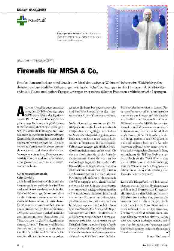 Vorschauseite 1: Firewalls für MRSA & Co,