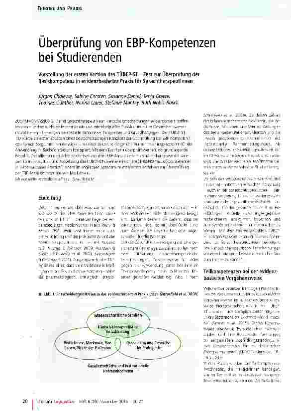 Vorschauseite 1: Überprüfung von EBP-Kompetenzen bei Studierenden