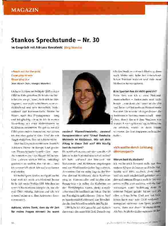 Vorschauseite 1: Stankos Sprechstunde - Nr. 30