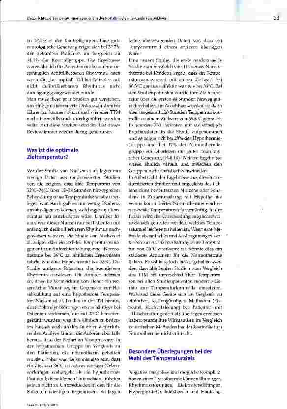 Vorschauseite 4: Zielgerichtetes Temperaturmanagement in der Notfallmedizin: aktuelle Perspektiven