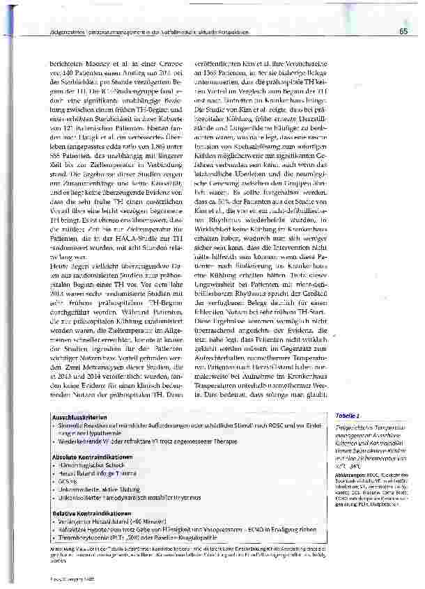 Vorschauseite 6: Zielgerichtetes Temperaturmanagement in der Notfallmedizin: aktuelle Perspektiven