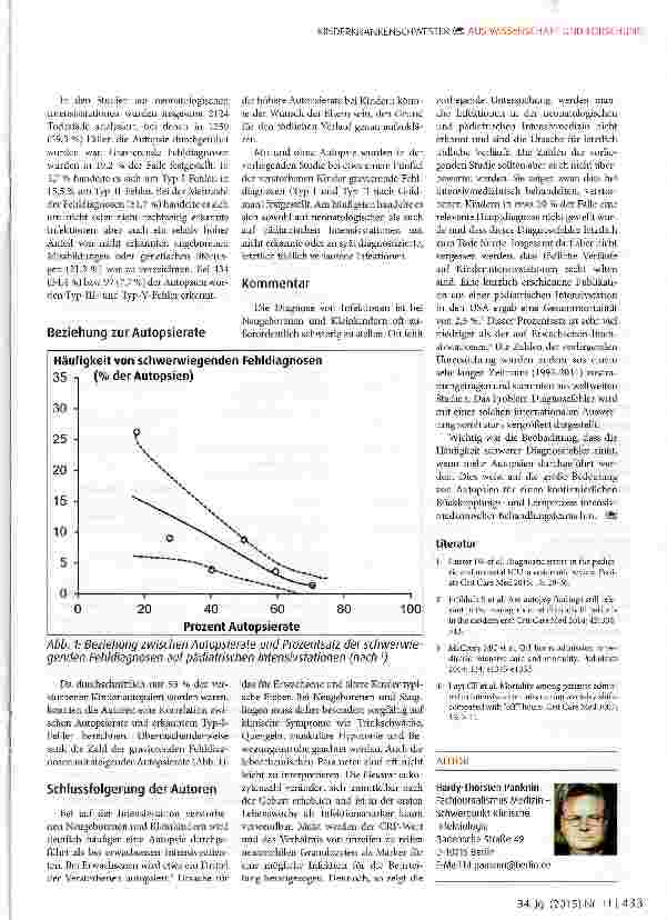Vorschauseite 2: Fehldiagnosen in der pädiatrischen Intensivmedizin: Unerkannte Infektionen sind das häufigste Problem