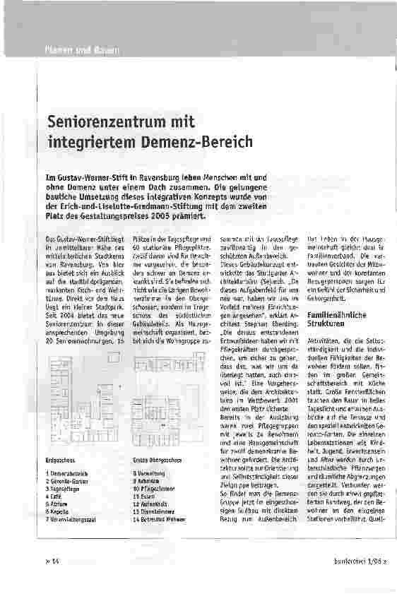 Vorschauseite 1: Seniorenzentrum mit integriertem Demenz-Bereich