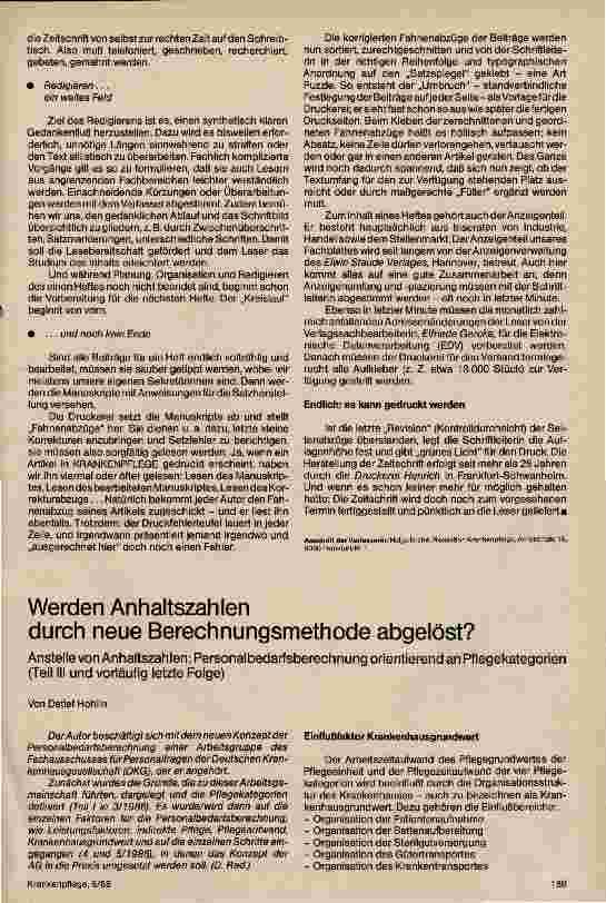 Vorschauseite 1: Werden Anhaltszahlen durch neue Berechnungsmethoden abgelöst? Teil III