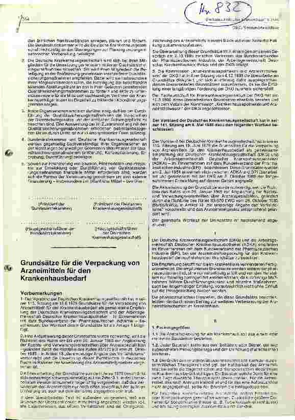 Vorschauseite 1: Grundsätze für die Verpackung von Arzneimitteln für den Krankenhausbedarf