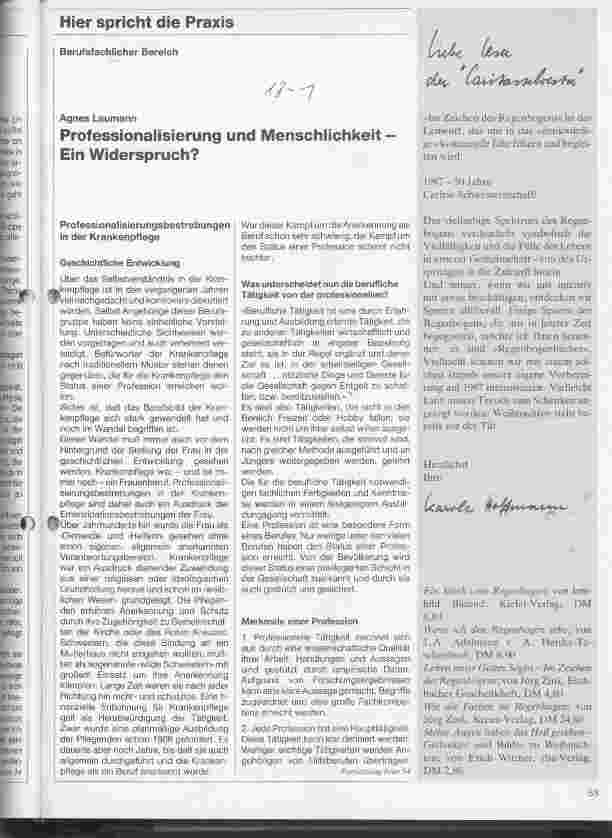 Vorschauseite 1: Professionalisierung und Menschlichkeit Ein Widerspruch